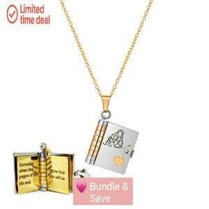 Adjustable Book Pendant Necklace Engraved Gift for Granddaughters